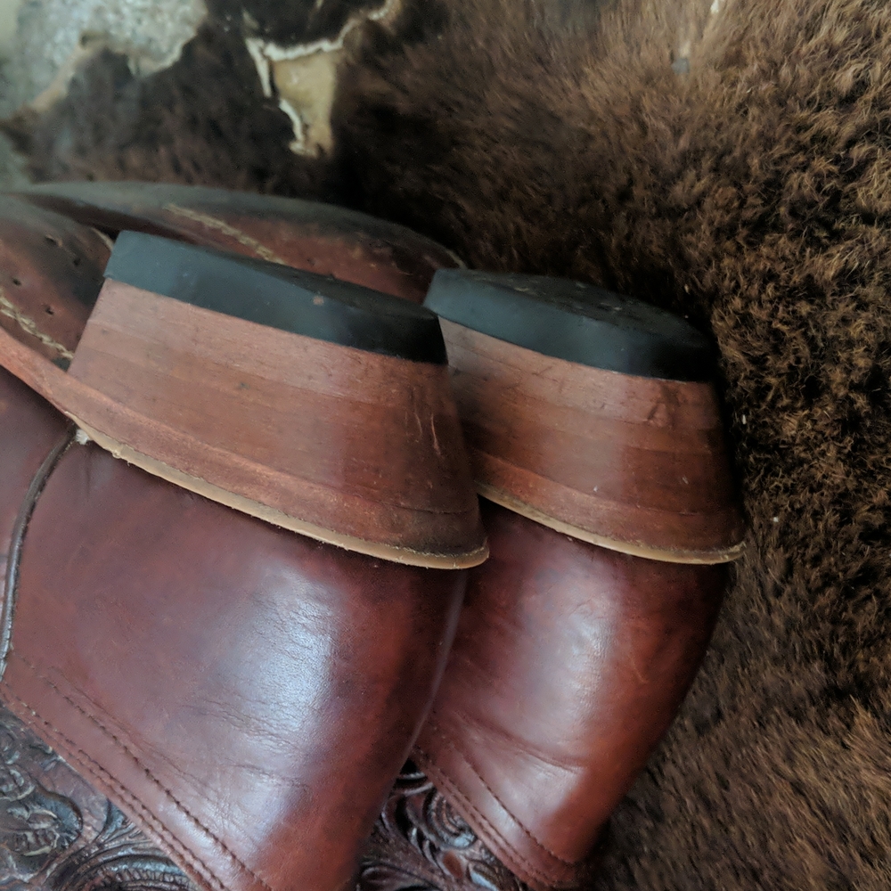 BOULET #2069 hand tooled brown leather square toe cowgirl western boots sz 7 EUC - Picture 13 of 16